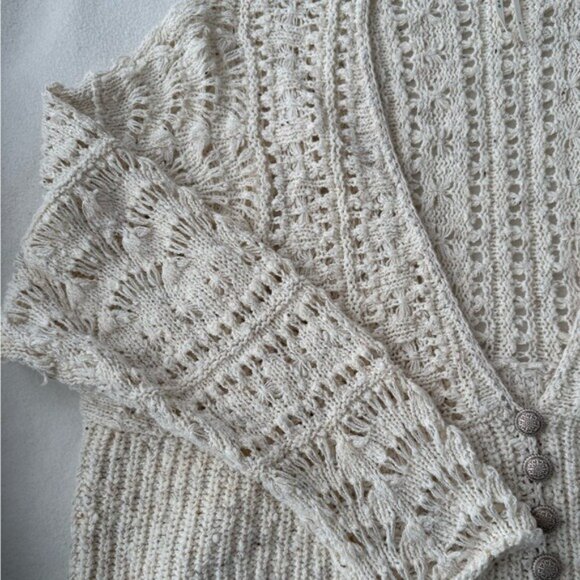 Anthropologie Bestie Cardigan Sweater in Ivory Size Medium NWOT - Picture 13 of 16